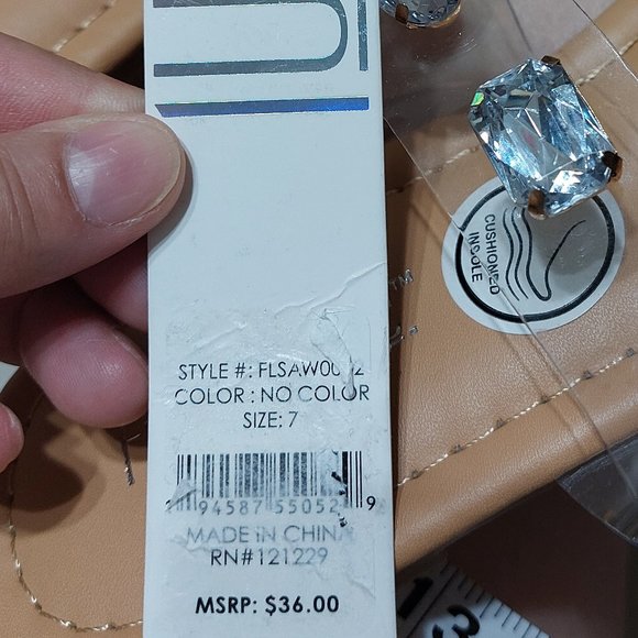 Fifth & Luxe Clear Bling Studded Rhinestone Clear Sandals SIZE 7 Cushioned Insol - Picture 3 of 9